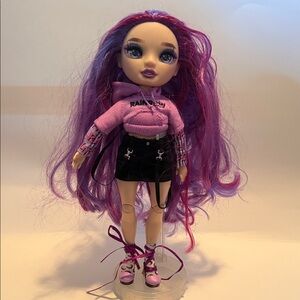 Stylish Fashion Doll with Purple and Pink Hair